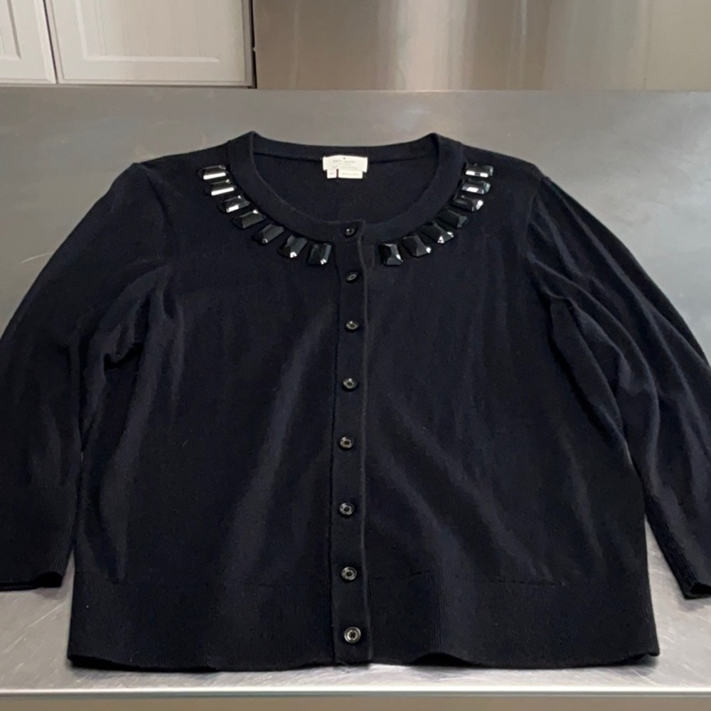 Kate Spade 3/4 sleeve, jeweled sweater.